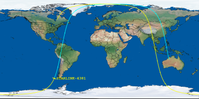 STARLINK-4381 (ID 53222) Reentry Prediction Image