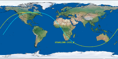 STARLINK-1631 (ID 46151) Reentry Prediction Image