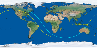 STARLINK-1600 (ID 46161) Reentry Prediction Image
