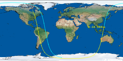 H-2A DEB (ID 38345) Reentry Prediction Image