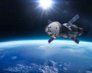 Orion spacecraft in orbit